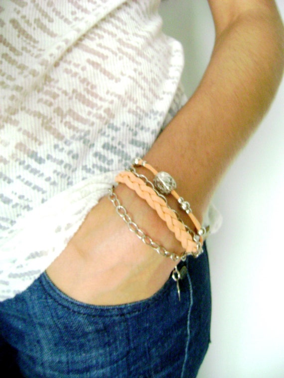 Trendy stacking boho bracelet - Suddenly - etsy trend soft peach coral ...