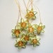 Green Star Ornaments Hand Beaded 8 pieces