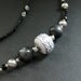 Eyeglass Chain Beaded in Gray, Black and Silver - Mist and Mystery. Handmade.