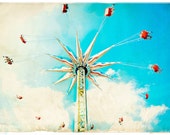 Large Wall Art, Large Print, Carnival Photography, Carousel Print, Coney Island Art - Sky Flyer Ride