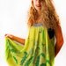Silk Tunic Sundress Dress Hand Painted Yellow Dandelions One Size Fits All Reserved