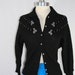 1950s Vintage Sweater - ROCKABILLY Black Knit Pin Up Beaded Sweater