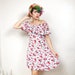 90s Lolita Flirty Floral Ruffle Dress (S)