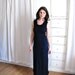 Reserved Vintage 1960's Navy Blue Ruffled Knit Maxi Dress / Sweater Dress