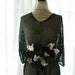Vintage black fringed shawl, cottage chic poncho, boho chic fringed cape, wrap, fall, womens clothing, one size