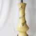vintage yellow gold speckled lamp table light mid century modern modernist hollywood regency chic ribbon mustart home decor elegant chic