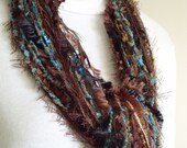 String Scarf , Dream Catcher II , Browns Turquoise Copper Ring String Scarf