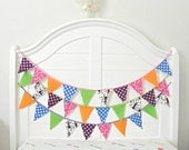 Colorful Pumpkin Halloween Fabric Bunting Pennant Garland Decoration 9 Feet / Vintage Circus Style Il_170x135