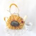 Felted purse teapot Sunflower flowers autumn fall