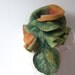 Fall Felted scarf ruffle collar - autumn leaf Green Leaf gift under 75