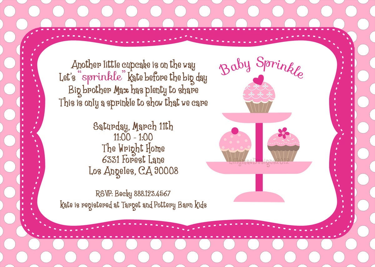 Baby Girl Sprinkle Invitations 4