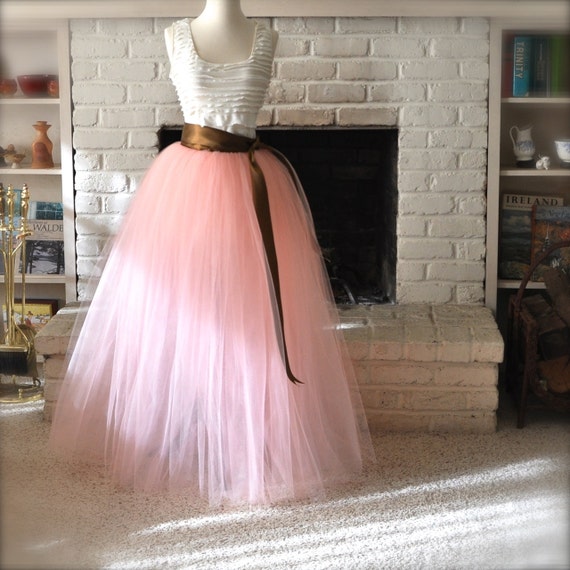 Items Similar To Full Length Unlined Vintage Pink Tulle Skirt Tutu