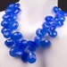 Blue Chalcedony Briolettes, Pears, Bright Blue, Primary Blue, Large Faceted Pears - Half-Strand - 16 Briolettes