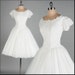 r e s e r v e d /// Vintage 1950s Wedding Dress . White Chiffon . Tulle . Full Skirt . M/L . 2103