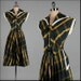 Vintage 1940s Dress . Blue . Green . Sailor Collar . Toni Todd . Day Dress . L . 2056