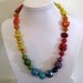 Kazuri Beaded Necklace, Rainbow Colors, Semi Precious Stones, Fair Trade