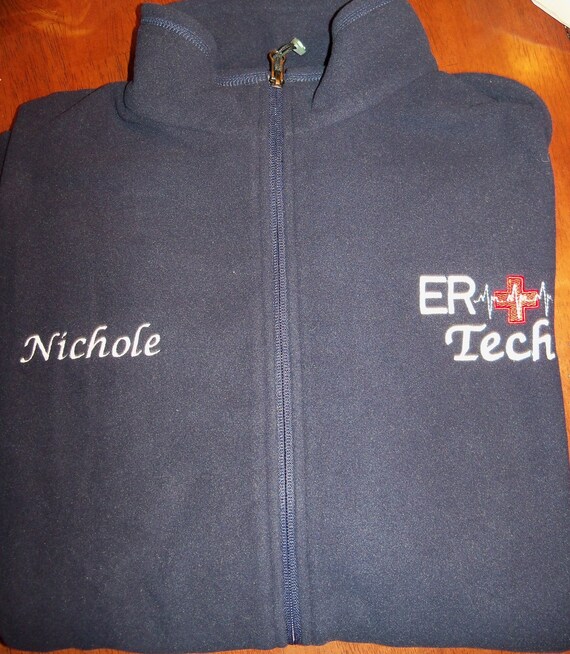 Medical Surgical Nurse White Fleece Embroidered Jacket