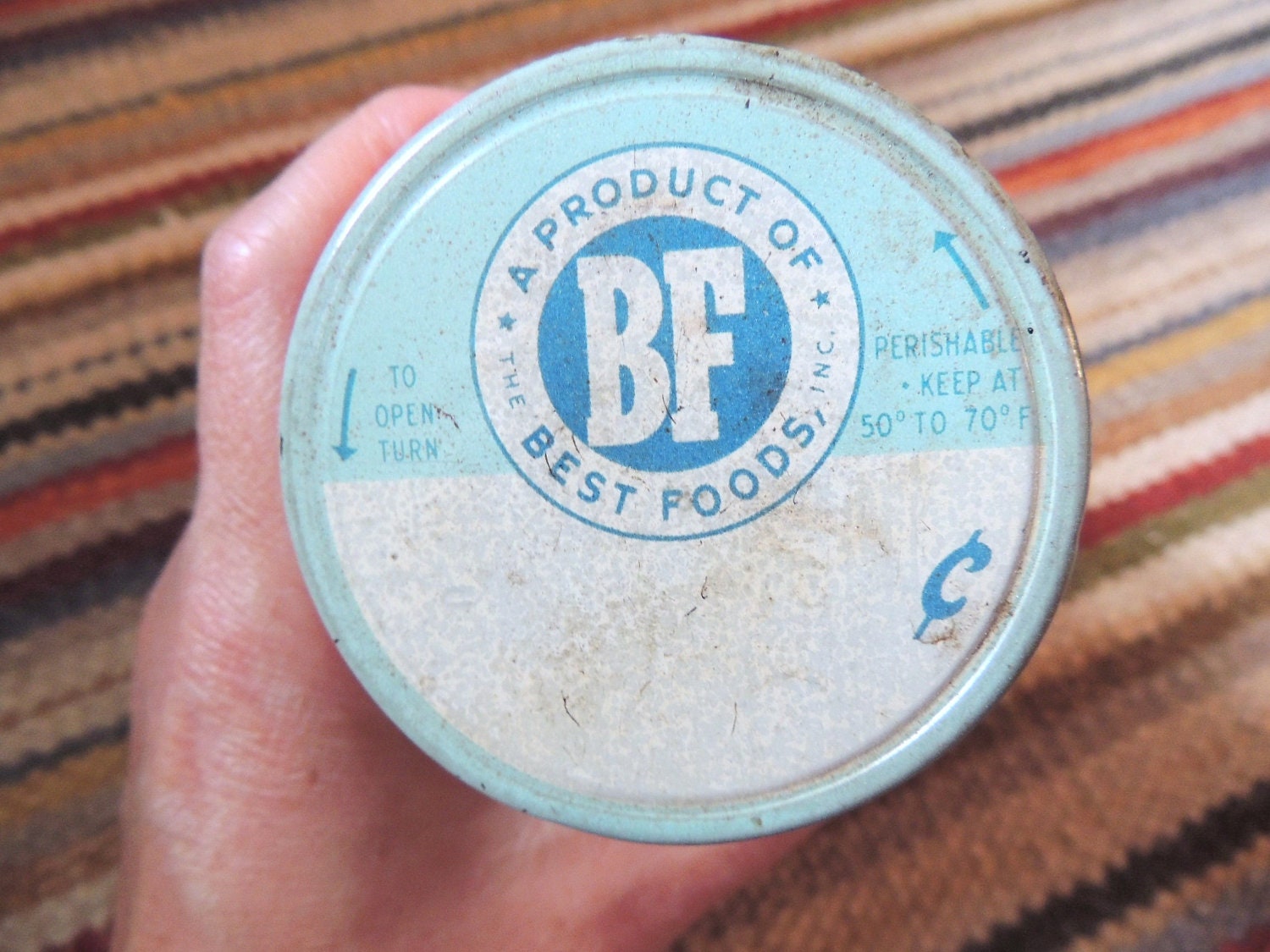 Vintage Hellmann's mayonnaise jar with lid