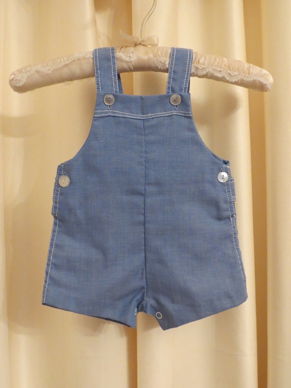 Vintage 50s 60s Baby Sailor Suit Jacket and Overalls 2 Piece