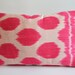 Sukan / Hand Woven Original Lumbar Silk Polka-dot ikat Pillow Cover - Pink Color