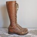 1920s leather boots / vintage antique 20s 30s leather lace up boots / Bootleggers