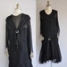 r e s e r v e d...antique 1920s chiffon dress/ 20s long sleeved chiffon dress/ Diamonds Are Forever