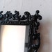 Small Framed Mirror in Vintage Metal Frame Jet Black 7 by 5 Inches