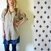 vintage 1980s Shirt // Oversized // Diamond Print // Taupe Biege Tan Neutral // M/L/XL