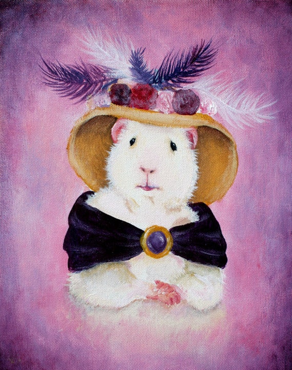 Guinea Pig Art Beatrice Buttercream the Victorian Guinea Pig