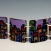 SALE! Paris, Villages, European , Enamel, Hand painted, Panel Bracelet, Enamel Jewelry,Purple,Vitreous Enamel