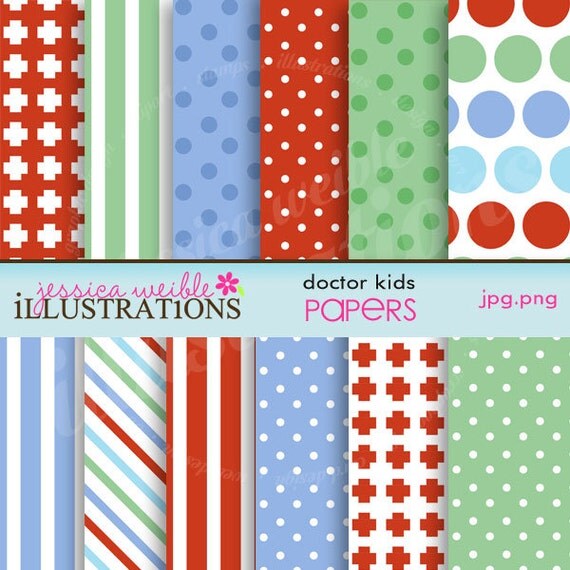 Doctor Kids Cute Digital Papers for Commercial or Personal Use, Doctor Patterns, Doctor Backgrounds Il_570xn