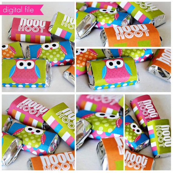 mini hershey bar wrapper template free owl