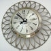 Mid Century Gold Metal Electric Wall Clock