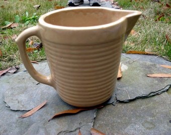 Vintage Pottery Pitcher, Jug, Tan, Honey, Juice, Milk