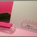 Handmade By Stamp on Pink Wooden Handle