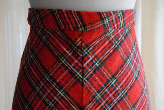 Tartan Plaid Vintage 70's Maxi Skirt