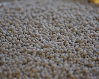 10 grams of 8/0 sized Opaque Frosted Grey TOHO seed beads (TH114)