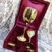 Handfasting Chalices, Wine Goblets, Brass Chalice Set in Burgandy Velour Case, Made in India Witchcraft, Wicca REDUCED TO CLEAR