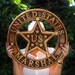 United States Marshal Carved Wood Badge