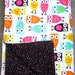 Baby Blanket - Colorful Owls on White Minky with Brown Flannel with Polka Dots, 29" X 35"