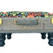 Vintage Suitcase Pet Bed - Tweed Gray with Red Green Blue Retro Floral Print Custom Cushion - Cats and Small Dogs