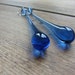 Repurposed Vintage Lamp Shade Drop Earrings in Blue - Womens Upcycled Jewelry Jewellery