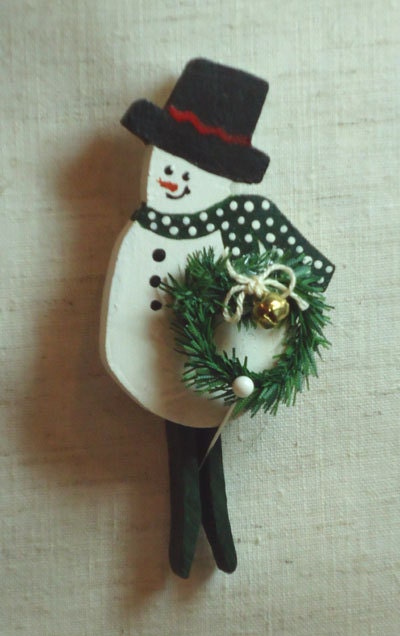 Snowman with Wreath Ornament