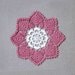 Snowflake Design Crochet Lace Doily, Home Fashion, Dusty Rose Pink and White
