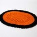Autumn Halloween Crochet Doily, Fall Decor, Handmade, Pumpkin Orange and Black, Oval Shape