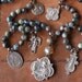 kyanite and religious charms long necklace....