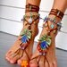 PEACOCK BAREFOOT sandals peacock feather beach wedding sole less shoes photography props HIPPIE foot jewelry beach