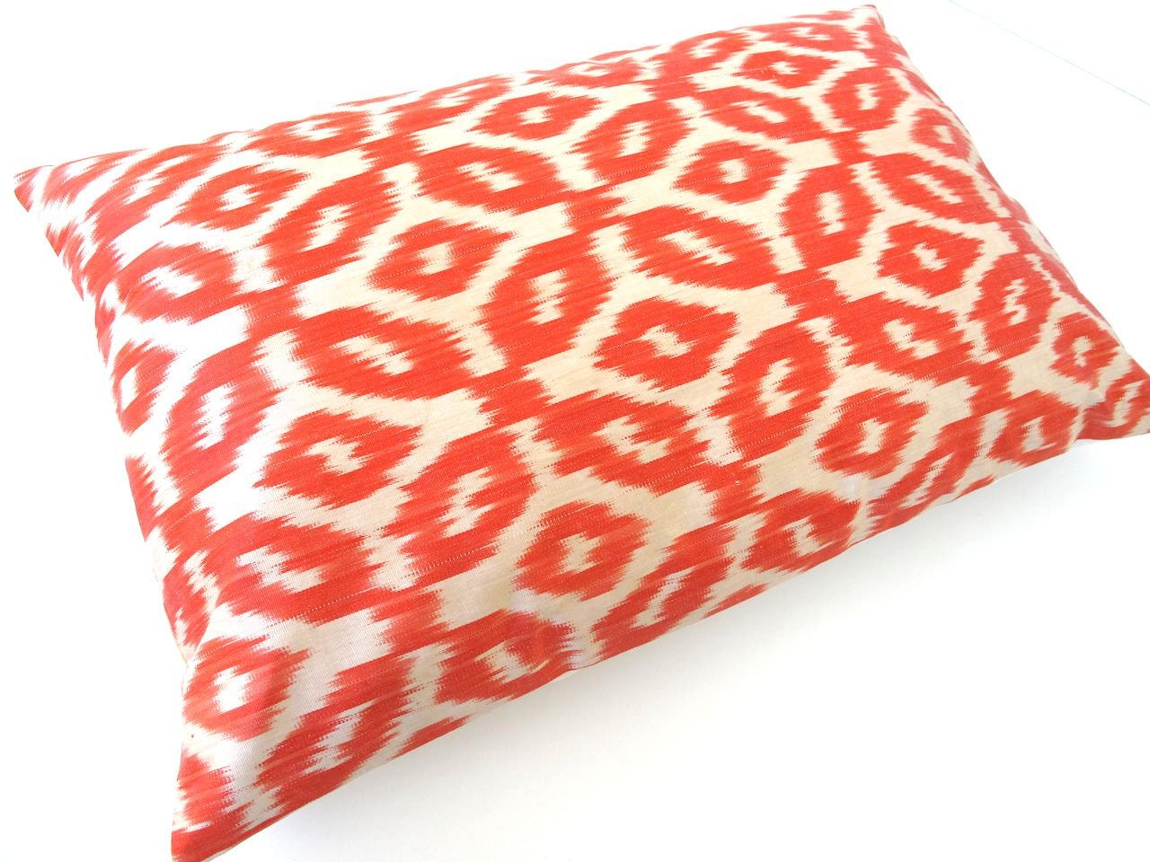 Decorative Turkish Ikat Silk Throw Pillow Handwoven IKAT SILK
