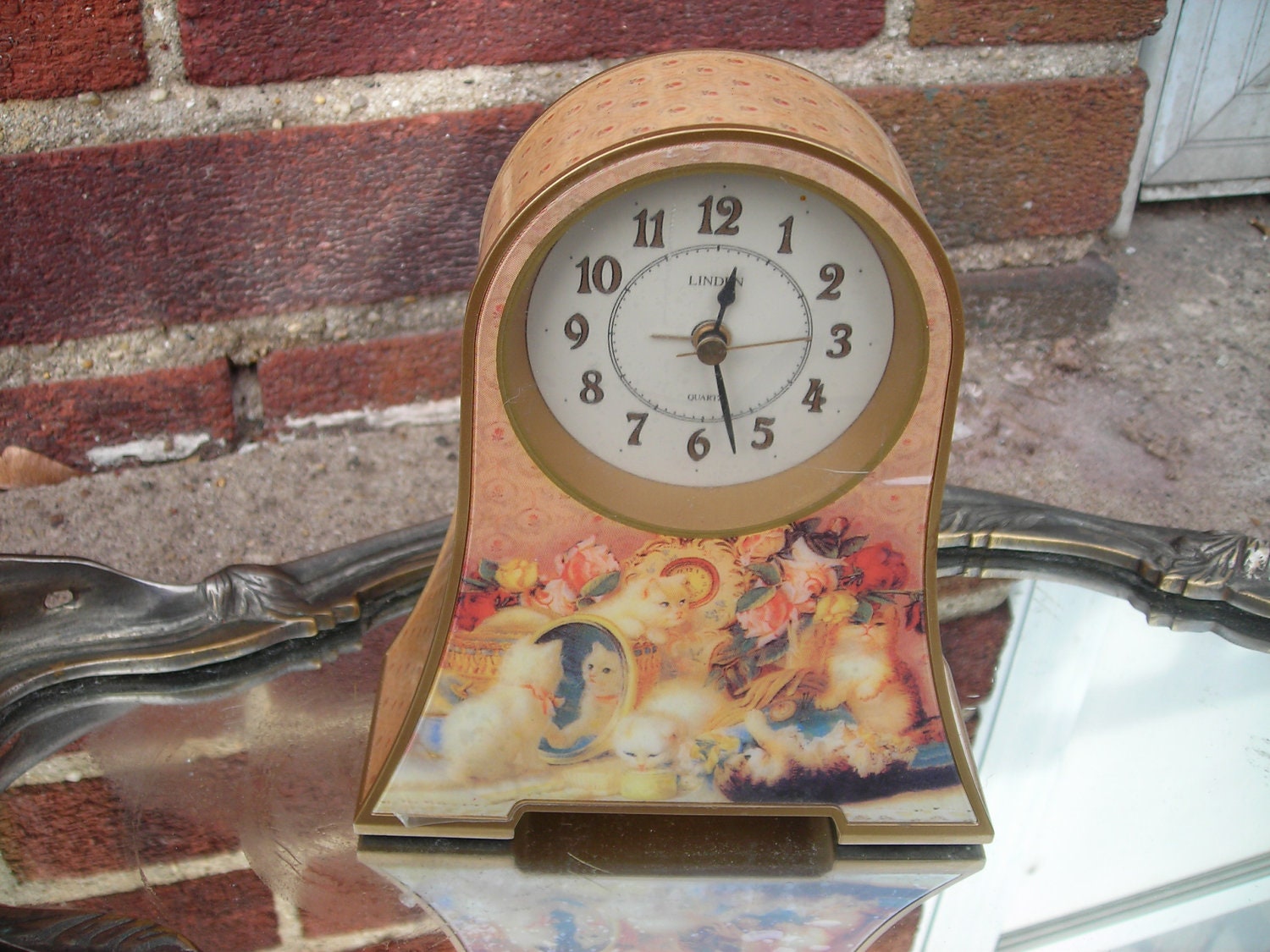 Vintage Alarm Clock Kittens Linden Quartz