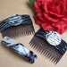 Vintage hair combs and barrette 3 marble effect hair accessories